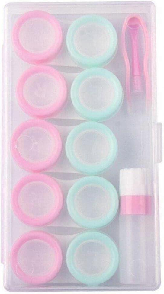 Portable Contact Lens Case  5 Pairs Soak Container Travel Lenses Box for Women