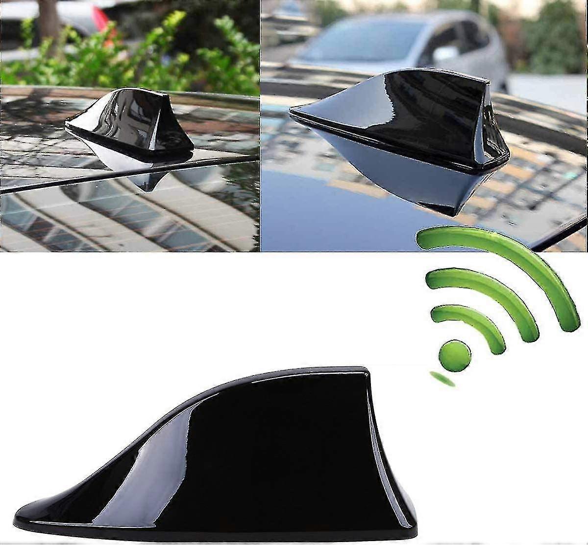 Haifischflossenfrmige Universal-Autoantenne - FM-Radioantenne mit wasserdichter Klebebasis (schwarz)