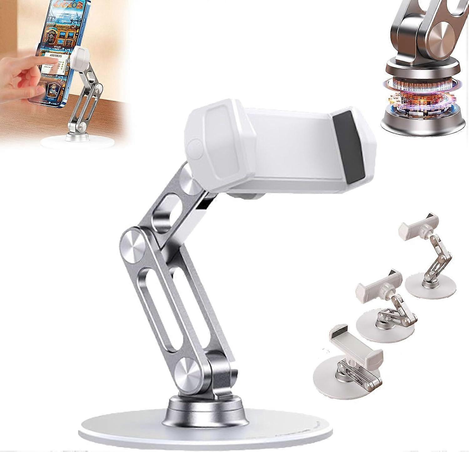 Foldable Phone Stand for Desk, Cell Phone Holder Portable Desktop Phone Stand Cradle Dock with Charging Hole for 68-103mm Phone