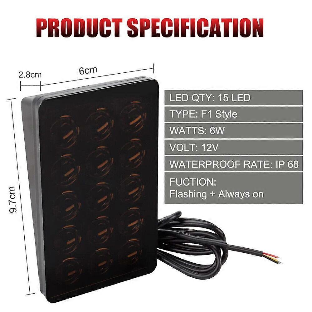 1pc F1 Style Flash 15 LED Brake Light Third Rear Stop Tail Warning Pilot Fog Lamp Car Light Accessories