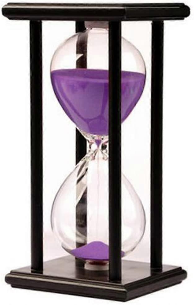 30 minutter Timeglas Timer Sand Timer Ur 30 minutter Træramme Sandglas Timer Home Dekoration Desk Ornament Køkken Timer Timeglas Timer Purple