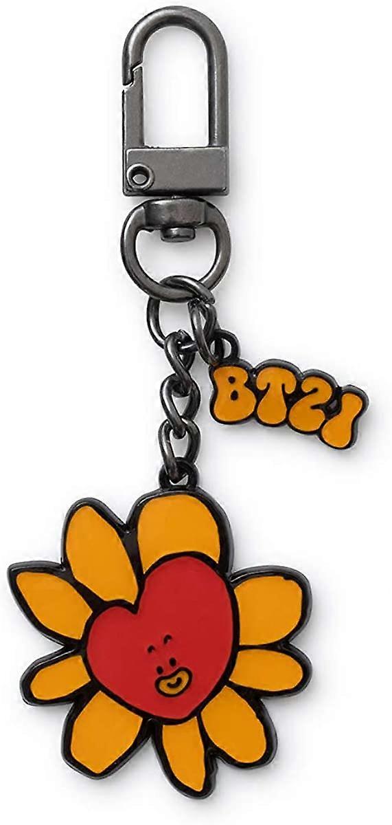 Flower Collection Character Metal Snap Keychain Key Ring Bag Charm with Clip
