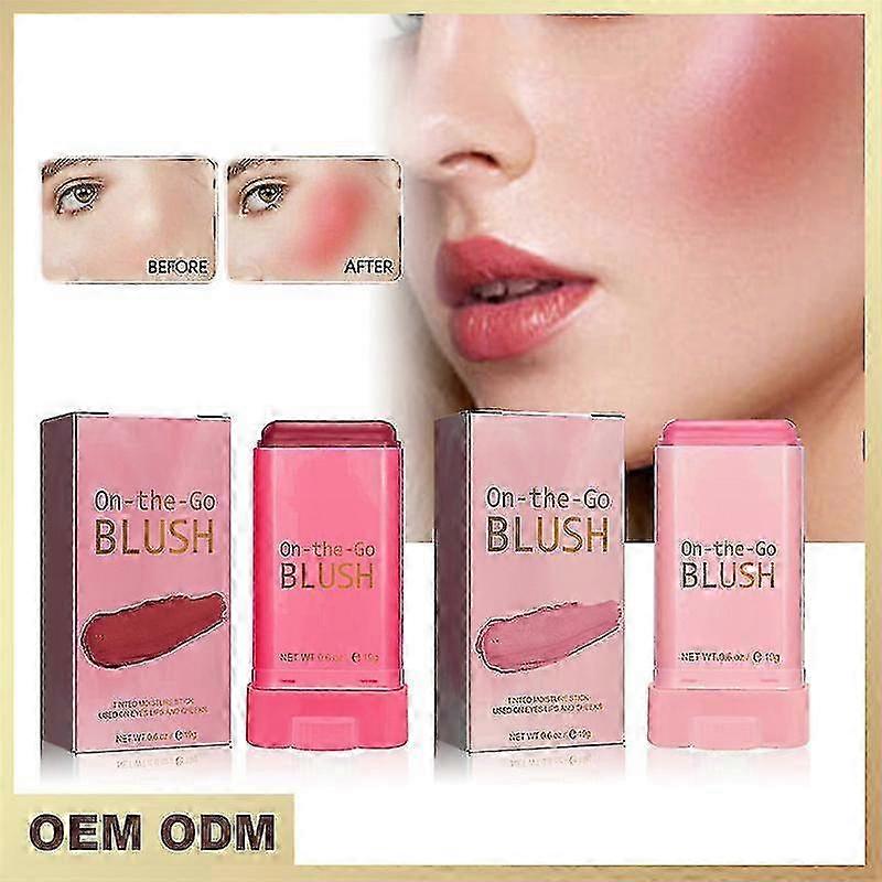 EELHOE أحمر الخدود عصا 2 لون كريم أحمر الخدود للوجه مقاوم للماء الخد الطبيعي جديد