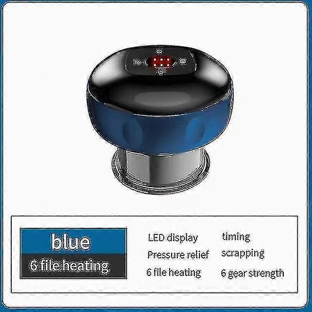 Elektrisk vakuumkoppmassager Smart Vakuum Sugkopp Terapi Undertryck Magnetisk Terapi Kropp Skrotning Verktyg Blå
