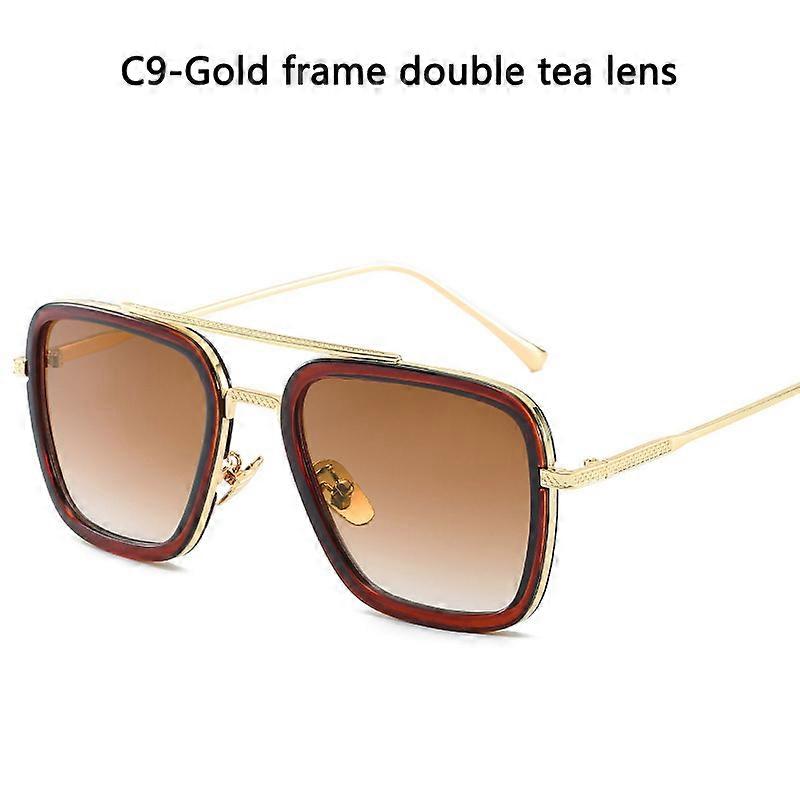 קיטור פאנק טוני סטארק משקפי שמש גברים נשים אופנה משקפי נהיגה מרובעים יוניסקס מסגרת מתכת גוונים אופנתיים lentes de sol hombre