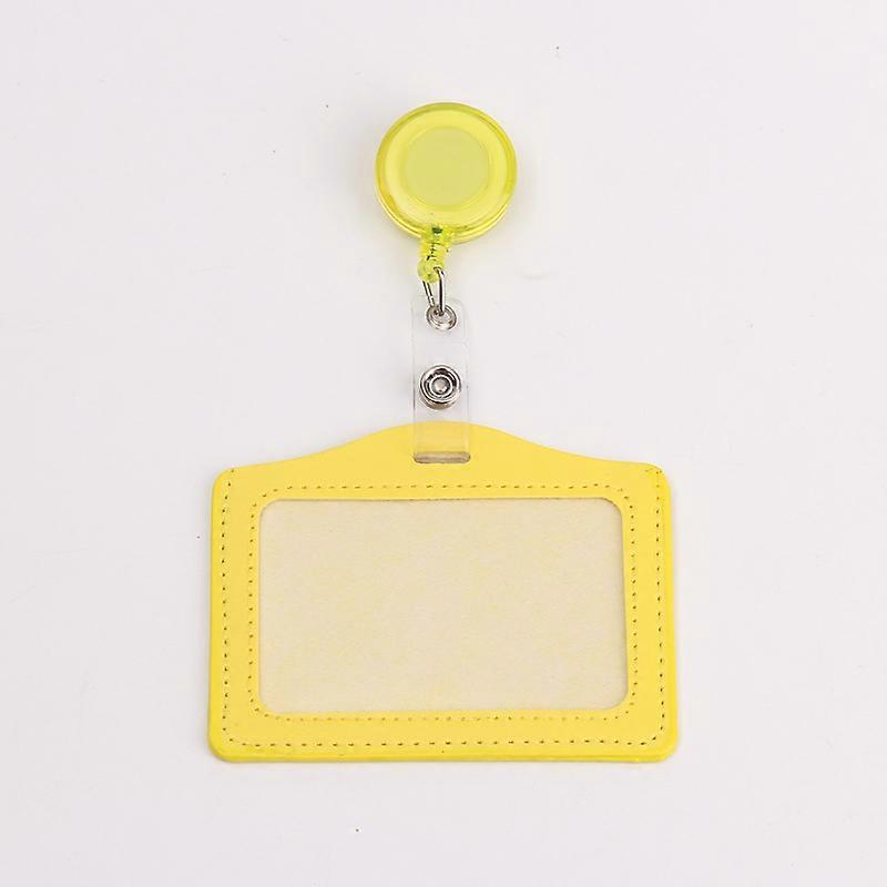 Fashion Leather Nurse Doctor Student Badge Reel Work Name Card Holder Retractable Reel Credit ID Card Badge Case Office Products