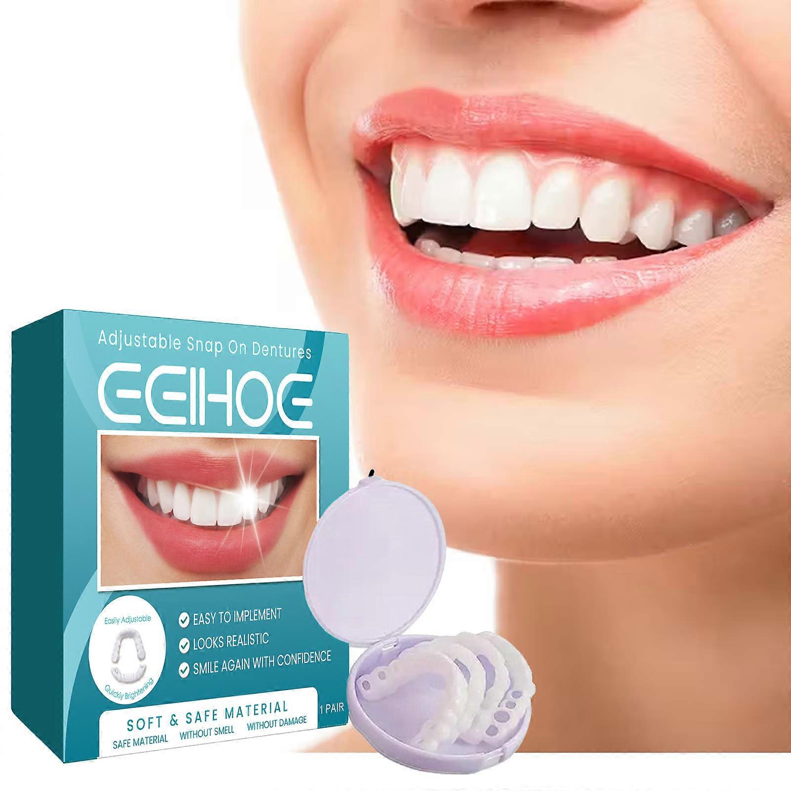 10 Pcs Adjustable Snap-on Dentures, Veneers Denture Braces Plus Snap On False Teeth