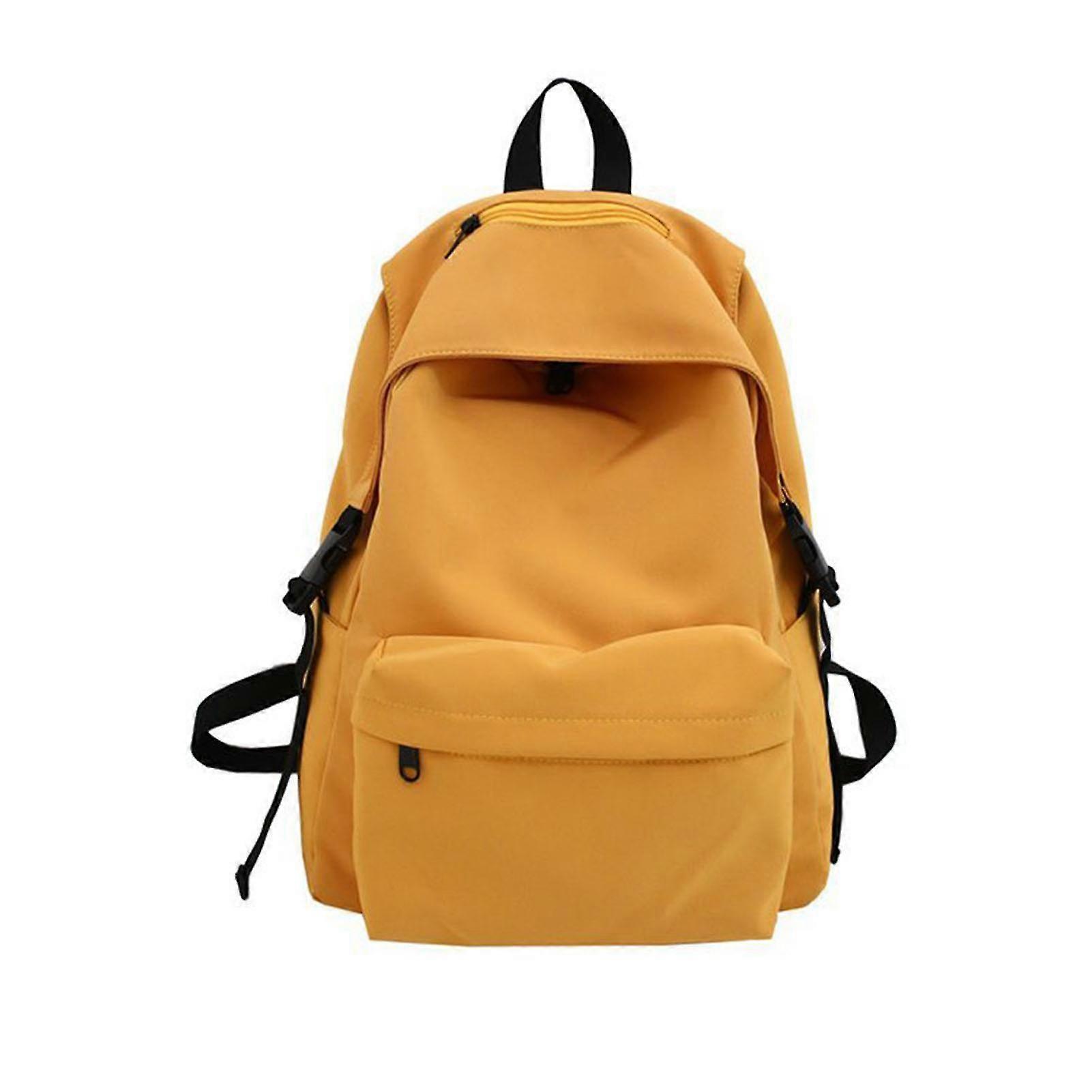 Solid Color Korean Style Backpack Portable Lightweight Travel Bag For High School College Students