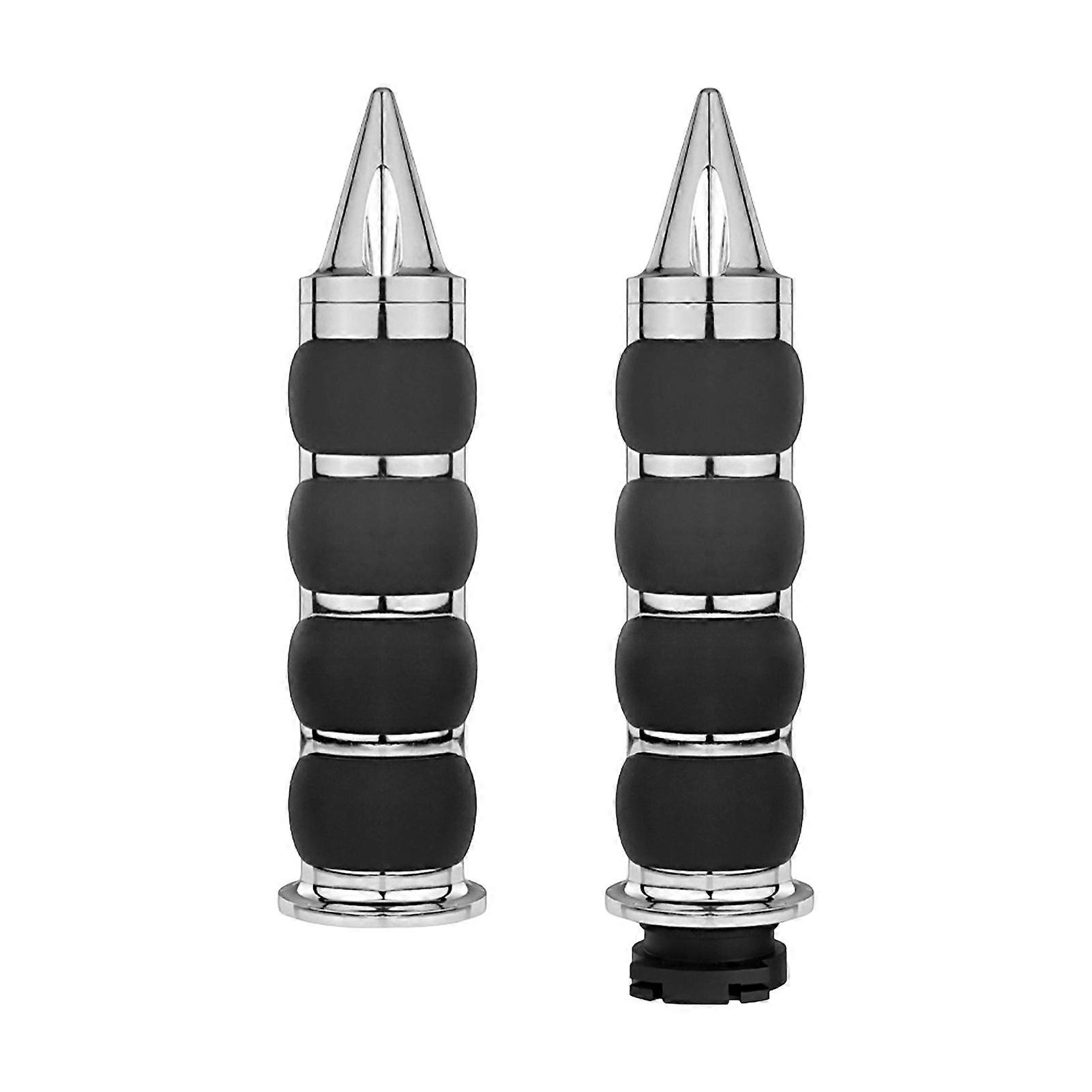 2Pcs Handle Grip Non-slip Shock Absorption Accessory 25.4mm Chromed Spike Handle Bar Grip for Davidson