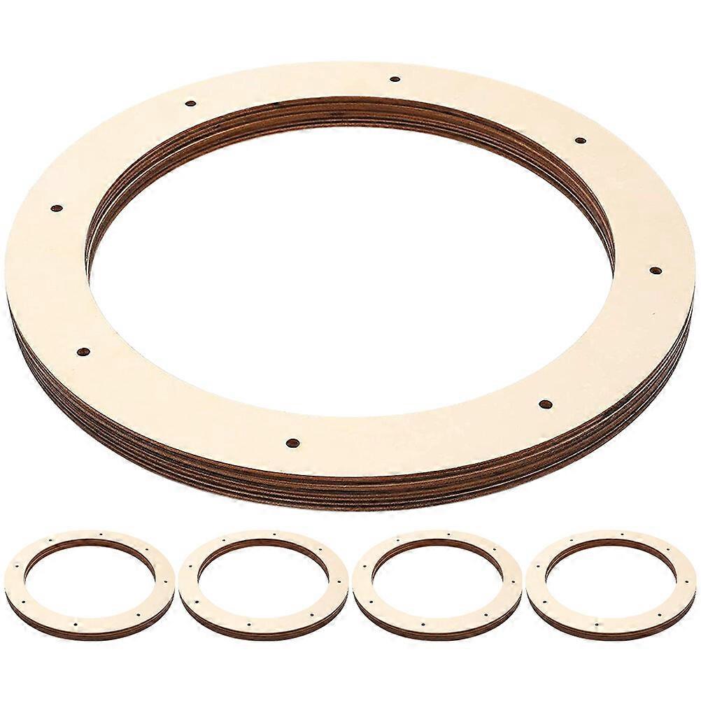 5pcs Flor redonda Grinalda Hoops Madeiras Grinalda Quadros Grinalda Loops DIY Grinalda Frames