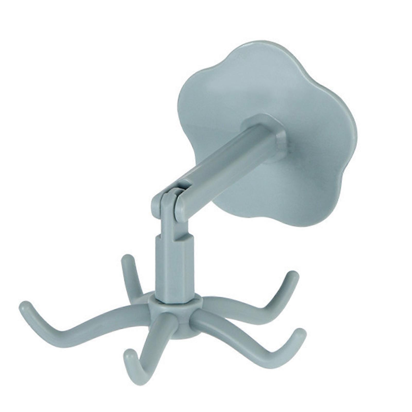 1Pc Kitchen Hook Non-slip 360 Degrees Rotating ABS No Drilling Utensil Folding Hook for Home