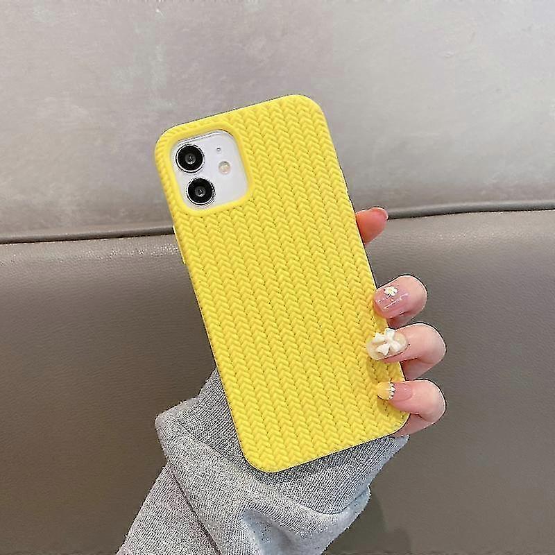 For Iphone 12 Pro Herringbone Texture Silicone Protective Case(orange)