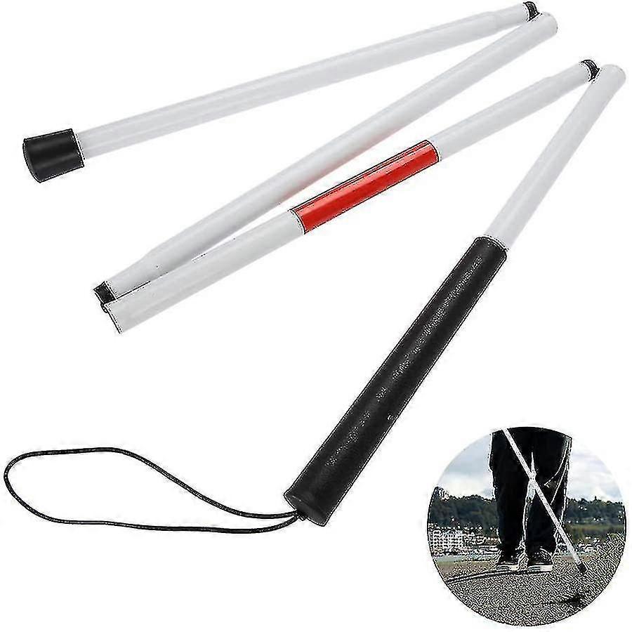 Folding Walking Stick For The Blind, 124cm 4-sections