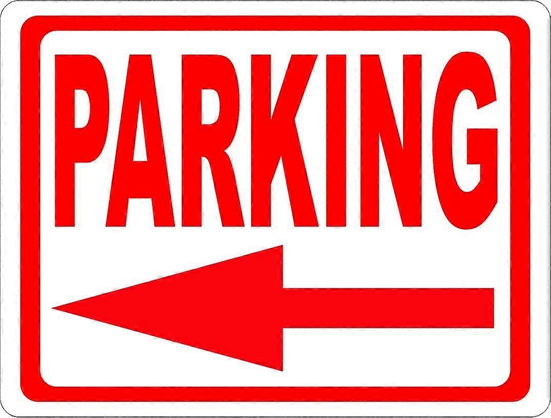 Parking With Left Arrow Sign. 12x18 Metal.