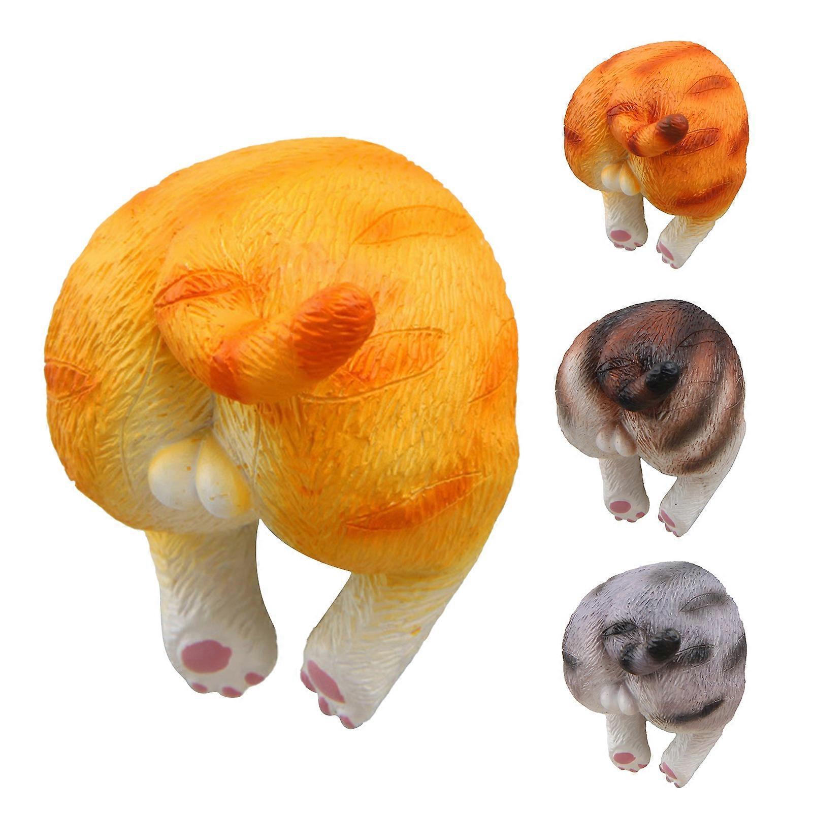 4Pcs Refrigerator Magnets Eye-catching Unique Design Resin Adorable Cat Butt Refrigerator Stickers for Home