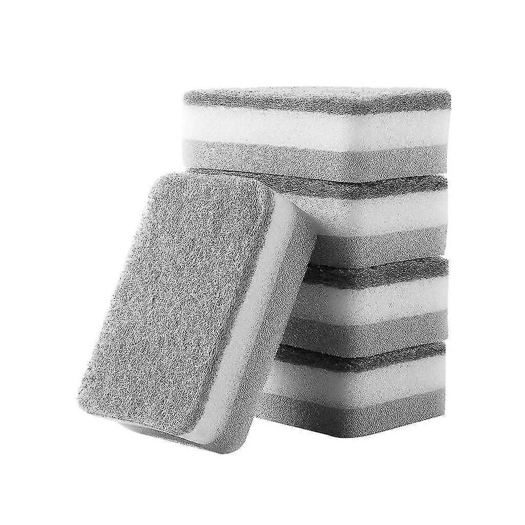 5pcs/set Scouring Pad High-density Sponge Scouring Pad Kitchen Cleaning Cloth