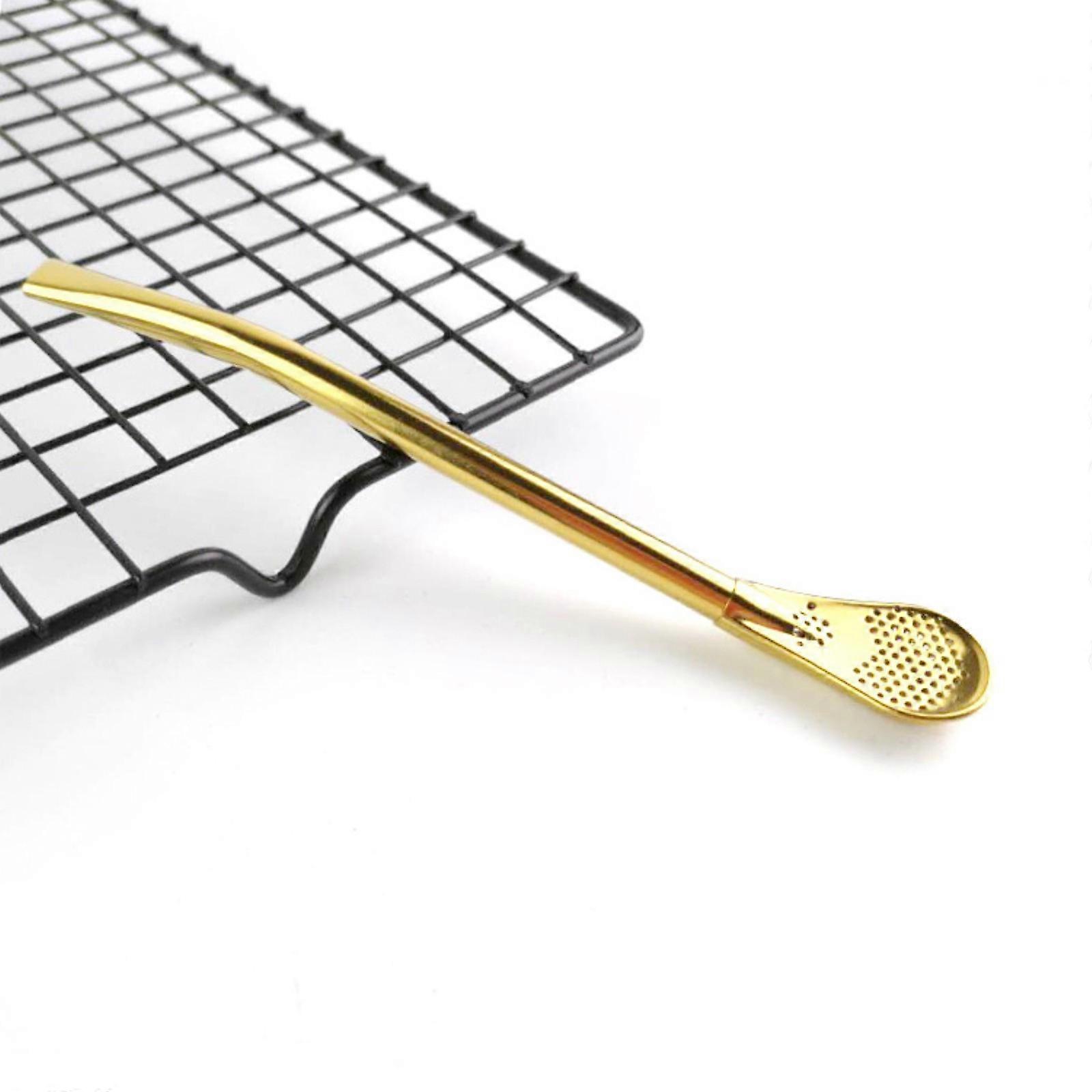 Stainless Steel Double Ring Suction Spoon Double-side Filter Hole Multi-purpose