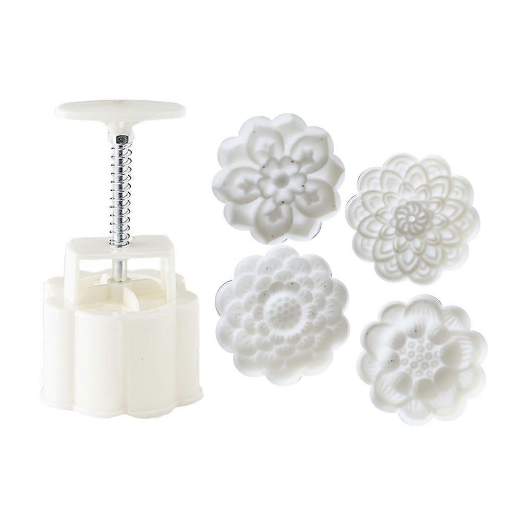 Lotus Shaped Mooncake Moulds Hand Pressure Plastic Material Baking Accessories