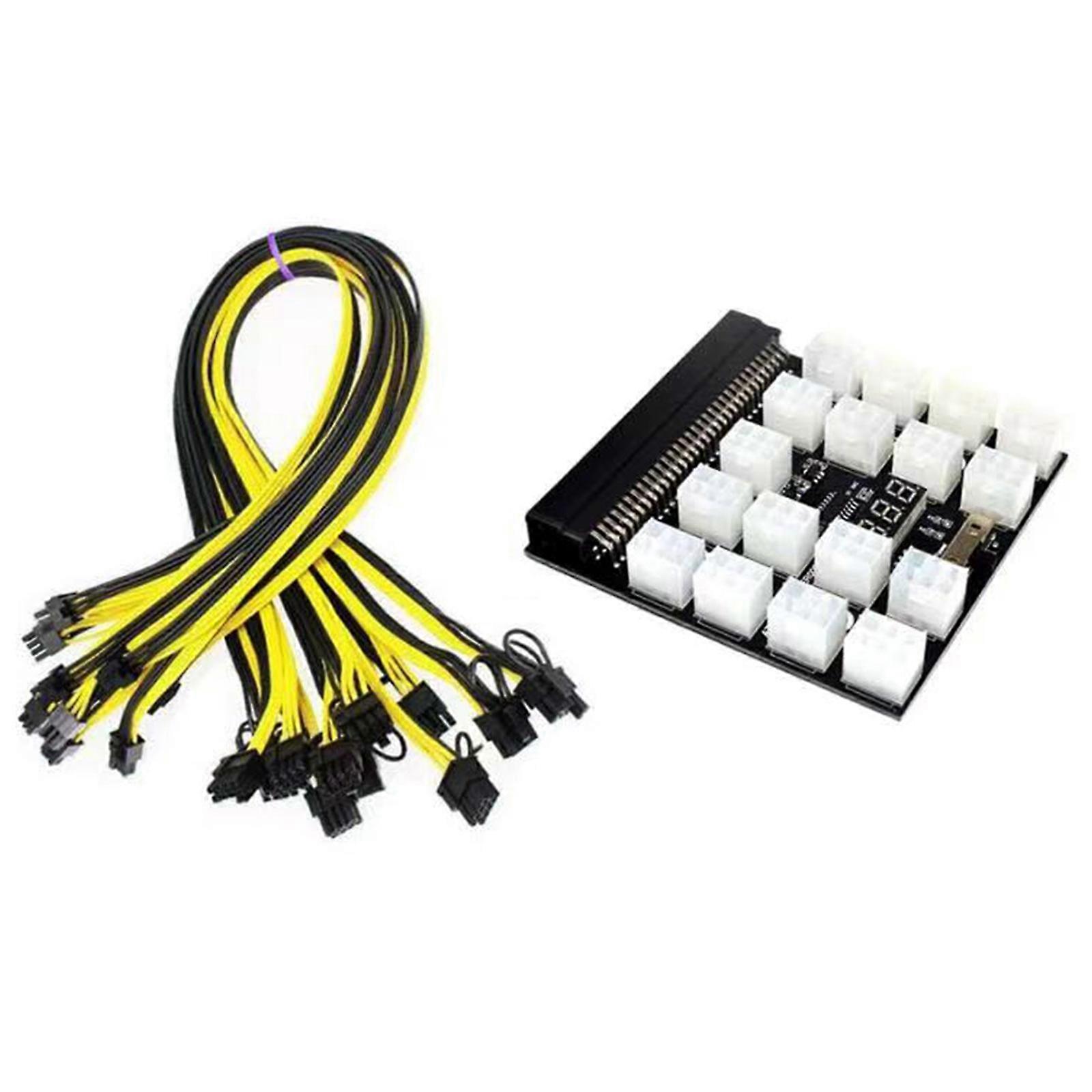 Server-Netzteilmodul-Adapter für Netzteil, GPU-Breakout-Board + 17PCS-Kabel