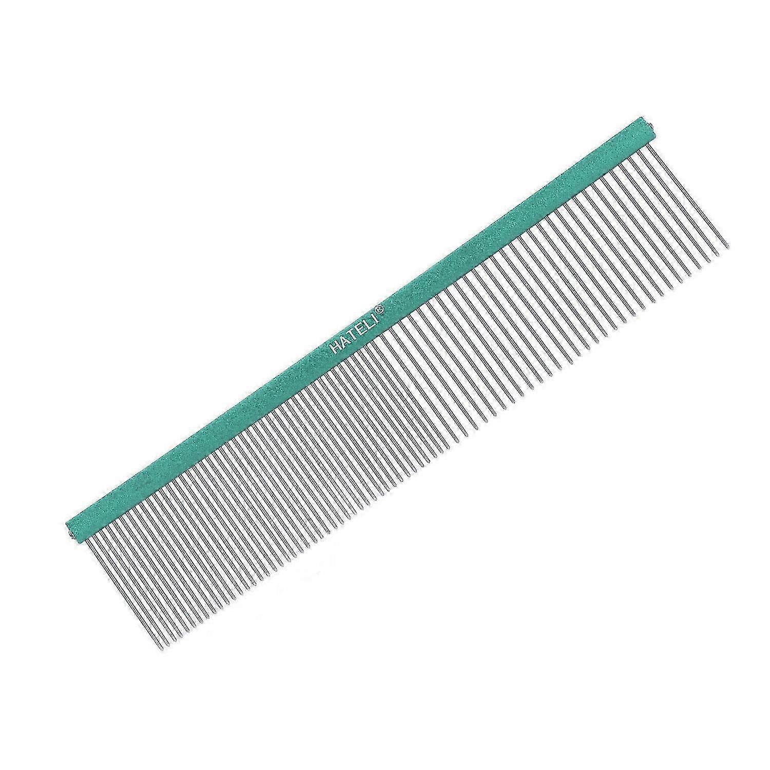Pet Steel Comb 2 Different Densities Prevents Static Dog Grooming Comb with Rounded Ends for Long an
