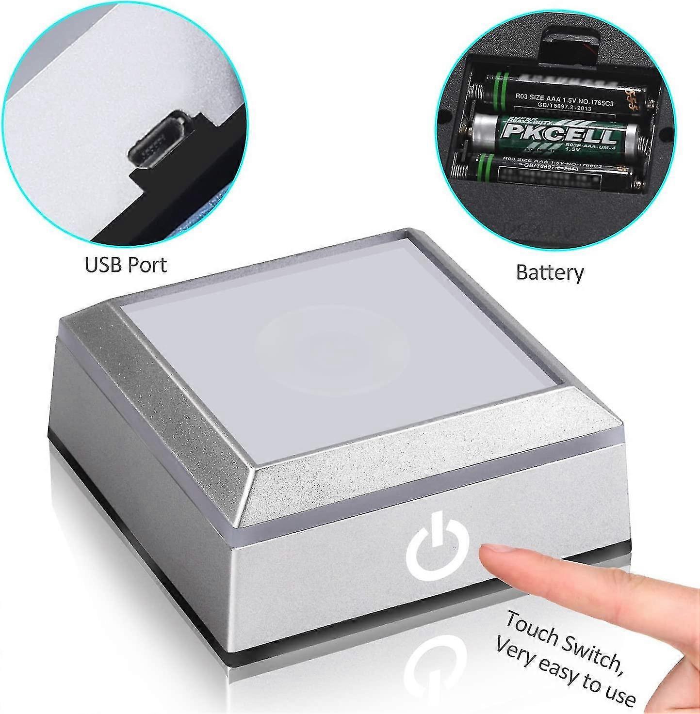 Sunrain Led Light Base Show Stand Display Plate With Sensitive Touch Switch Compatible With 3d Laser Crystal Glass Art