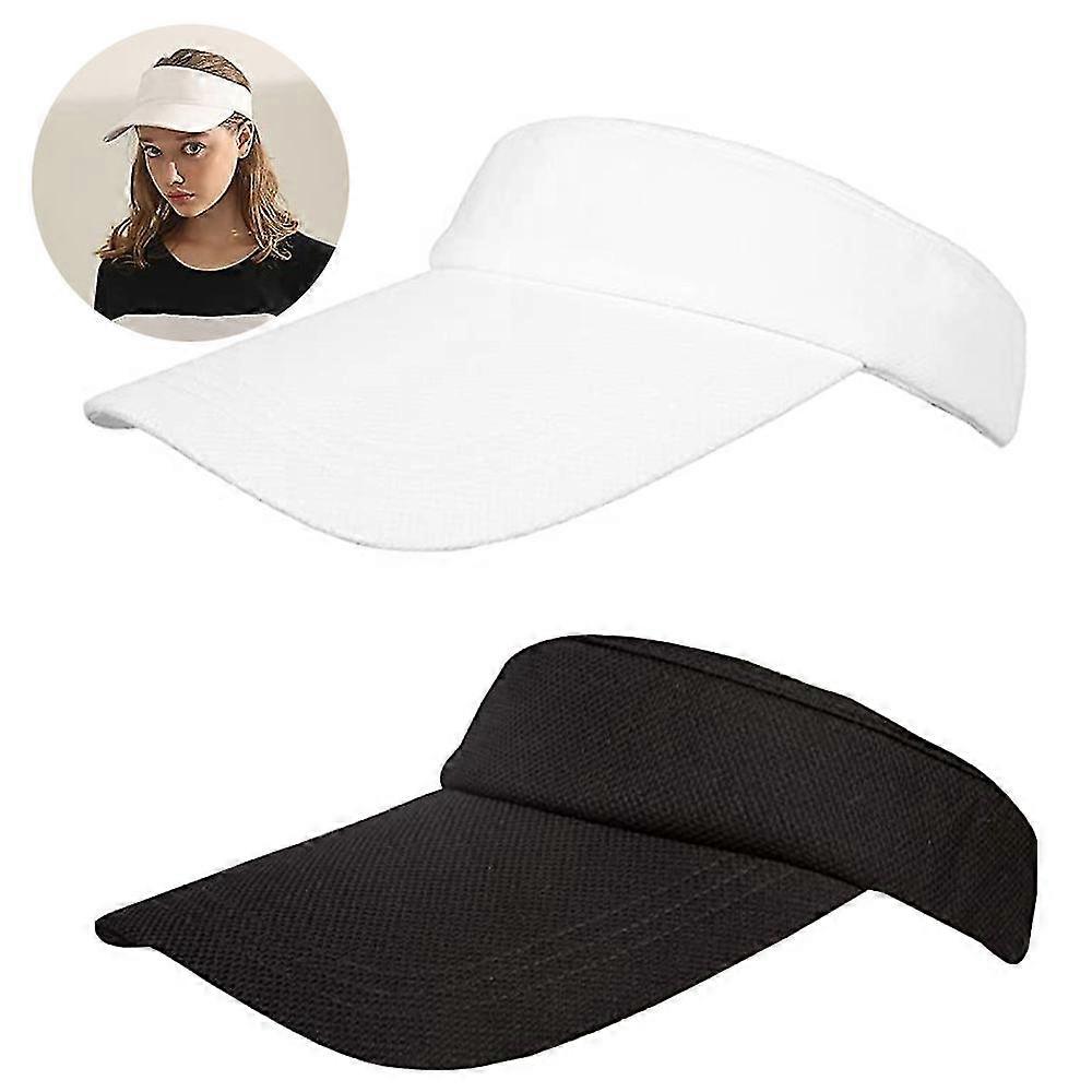2 Pcs Sun Visors Compatíveis com mulheres e meninas, chapéus de suor macios de brim longo