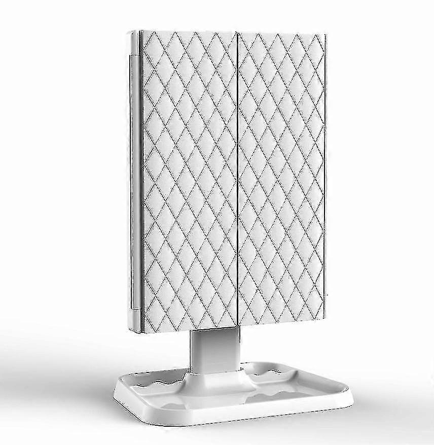 ライト付きメイクアップミラーバニティミラー - 3色照明モード72 Led三つ折り鏡、1x / 2x / 3x倍率、タッチコントロールデザイン、ポータブルハイデ