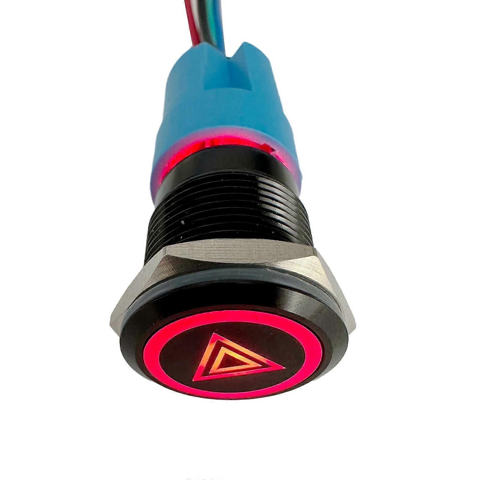 Hazard Light Switch Button Hazard Warning Flash Light Switch Push Button 19mm Double Flash Switch Button for Vehicles Motorcycle