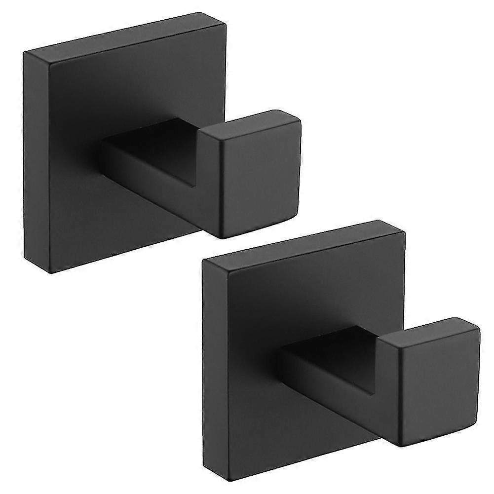 2 Pcs Wall Hooks Towel Hooks Black Made of 304 Stainless Steel Hooks Anti-rust Hooks Waterproof Hook