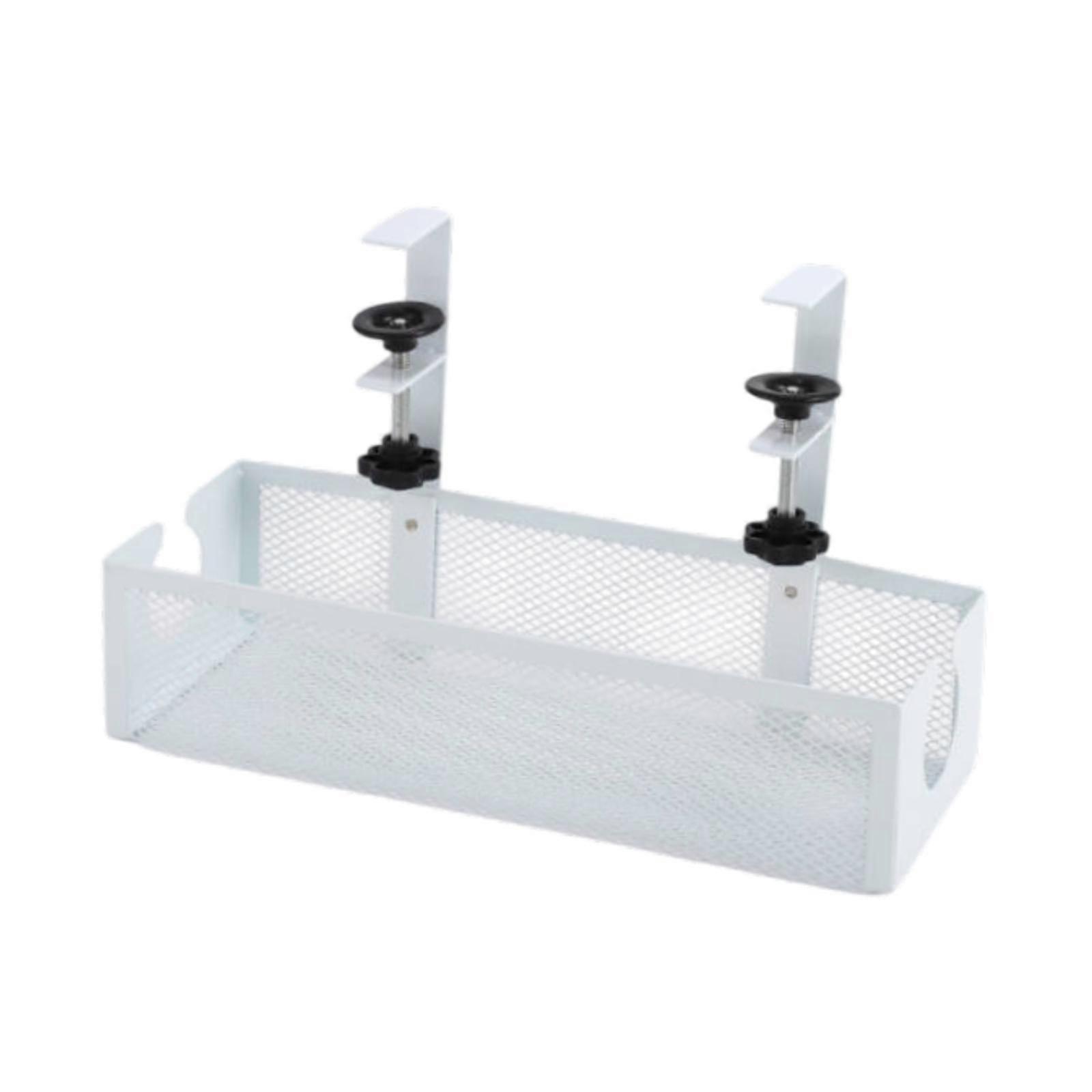 White Under Desk Cable Management Tray for Keeping Desktop Floor Tidy