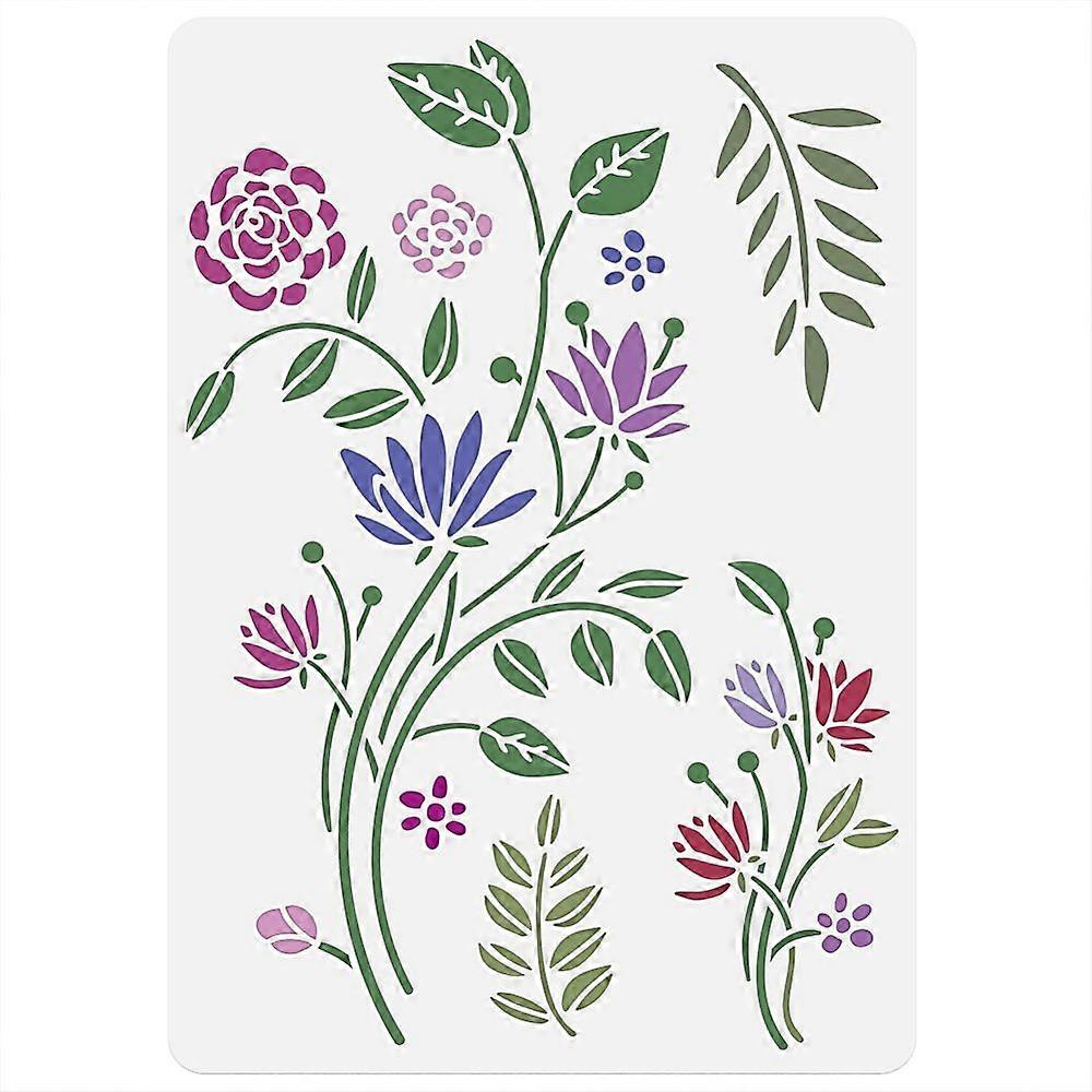 1pc PET Hollow Out Drawing Painting Stencils for DIY Scrapbook Photo Album Plants 297x210mm