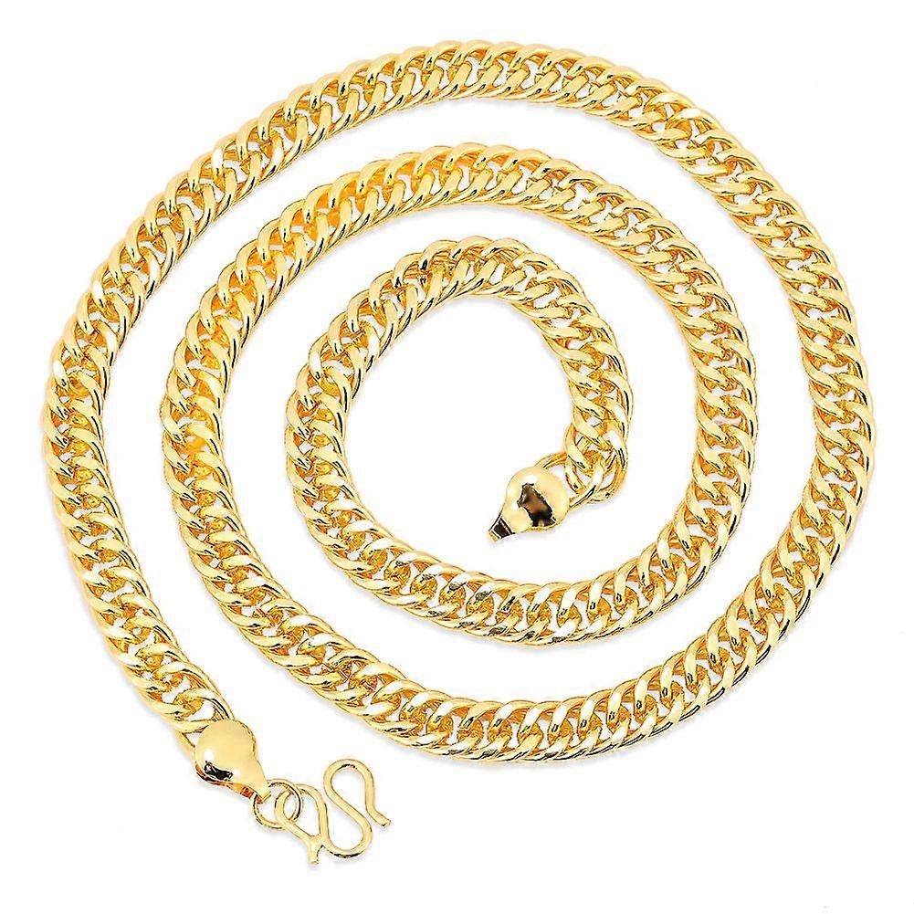 Men Exaggerated Basic Simple 18K Gold Plated Necklace Copper Chain Jewelry Accessory