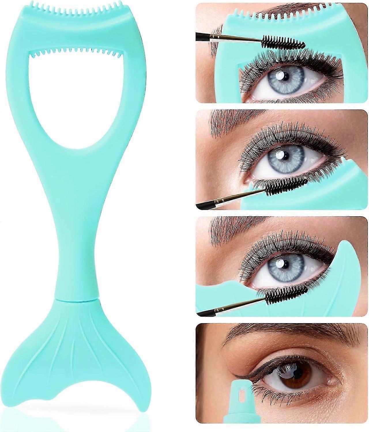 3 In 1 Mermaid Mascara Shield Silicone Eyelash Applicator Guard, Mascara Shield For Eyes, Reusable Eye Makeup Tool With Eyeliner Template