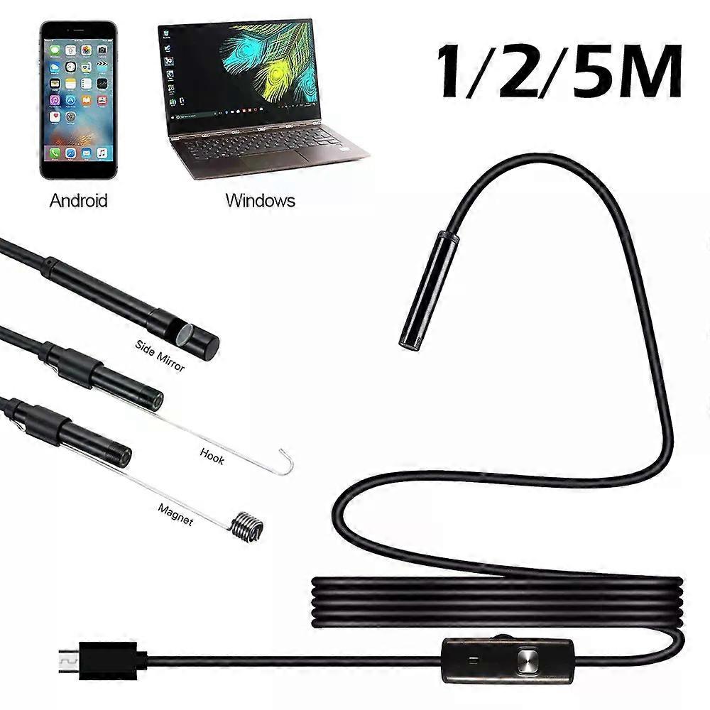 USB Endoscope 2m USB Endoscope IP67 Waterproof Android Borescope with HD Coms Camera Industrial Borescope for Android Cable