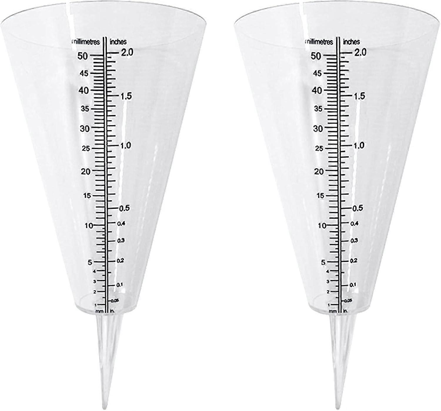 Garden Rain Gauge, Set of 2 Rain Gauges, with Double Scale for Monitoring Precipitation in Gardens, Outdoors