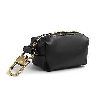 Outdoor Protable Dog Poop Bag Dispenser PU Pouch Pet Pick Up Poop Bags Holder  brown