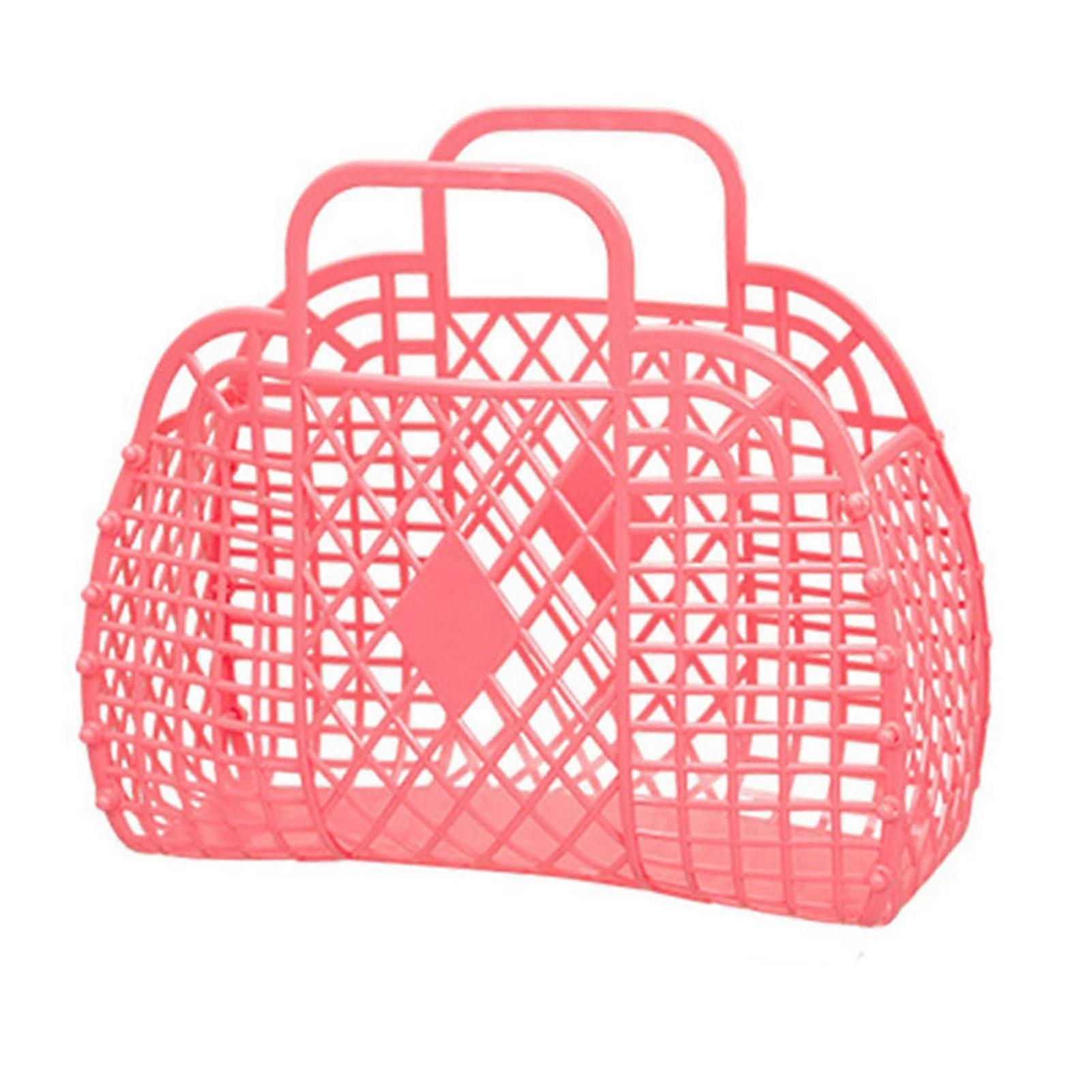 Hollow Plastic Storage Basket, Reusable and Foldable for Beach or Home