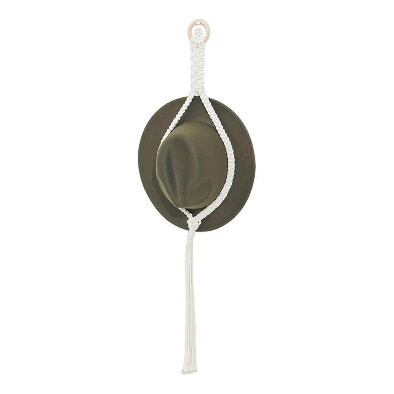 Hat Hanger Easy Installation Elegant Bohemian Style Handwoven Cotton Rope Hat Hanging Rack for Home