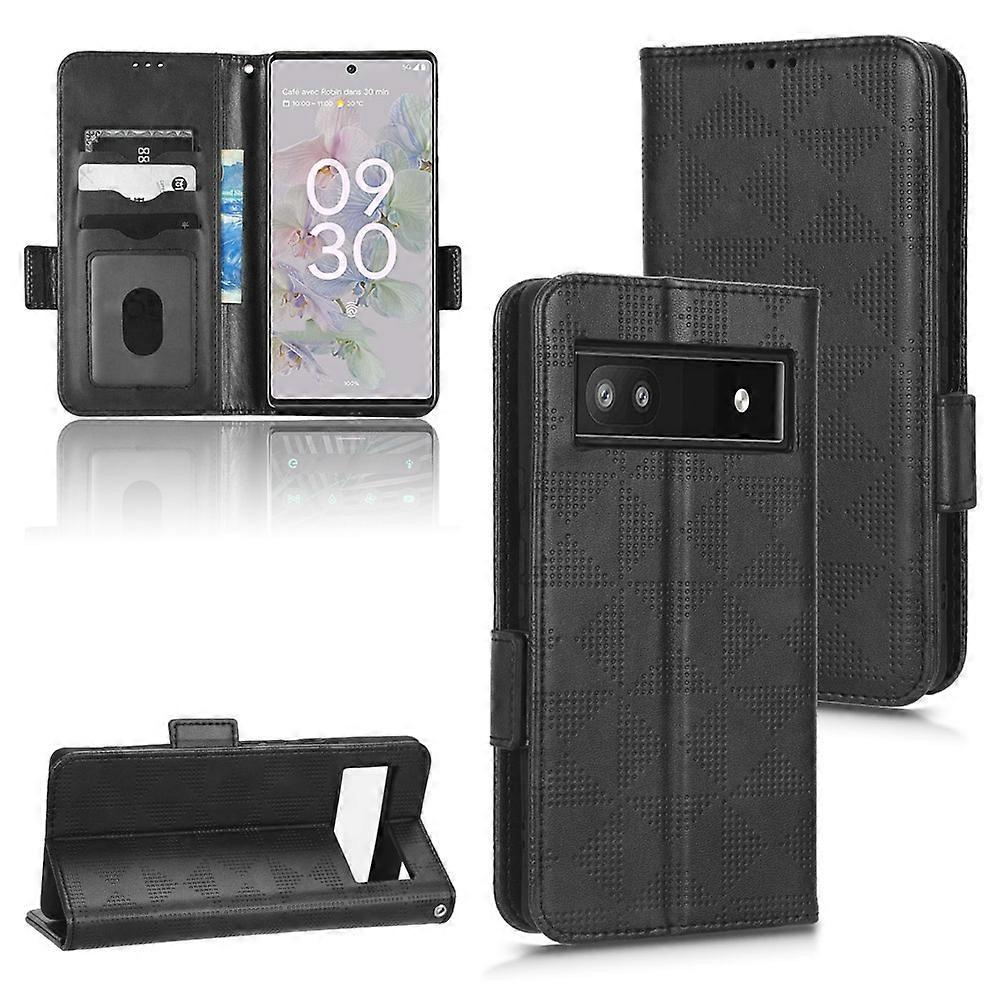 For Google Pixel 6a Symmetrical Triangle Leather Phone Case
