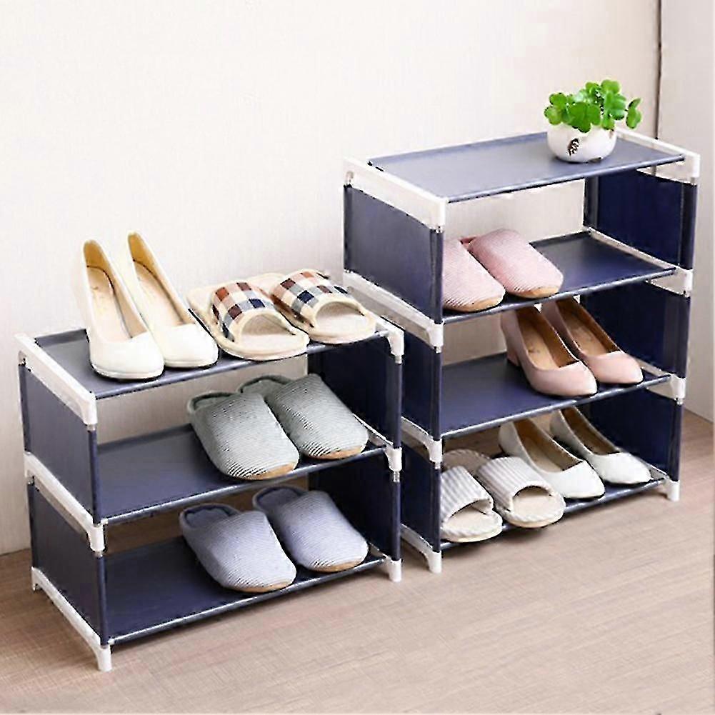 3/4 Layers Shoe Rack Bedroom Space Saving Stand Solid Shelves Storage Organizer