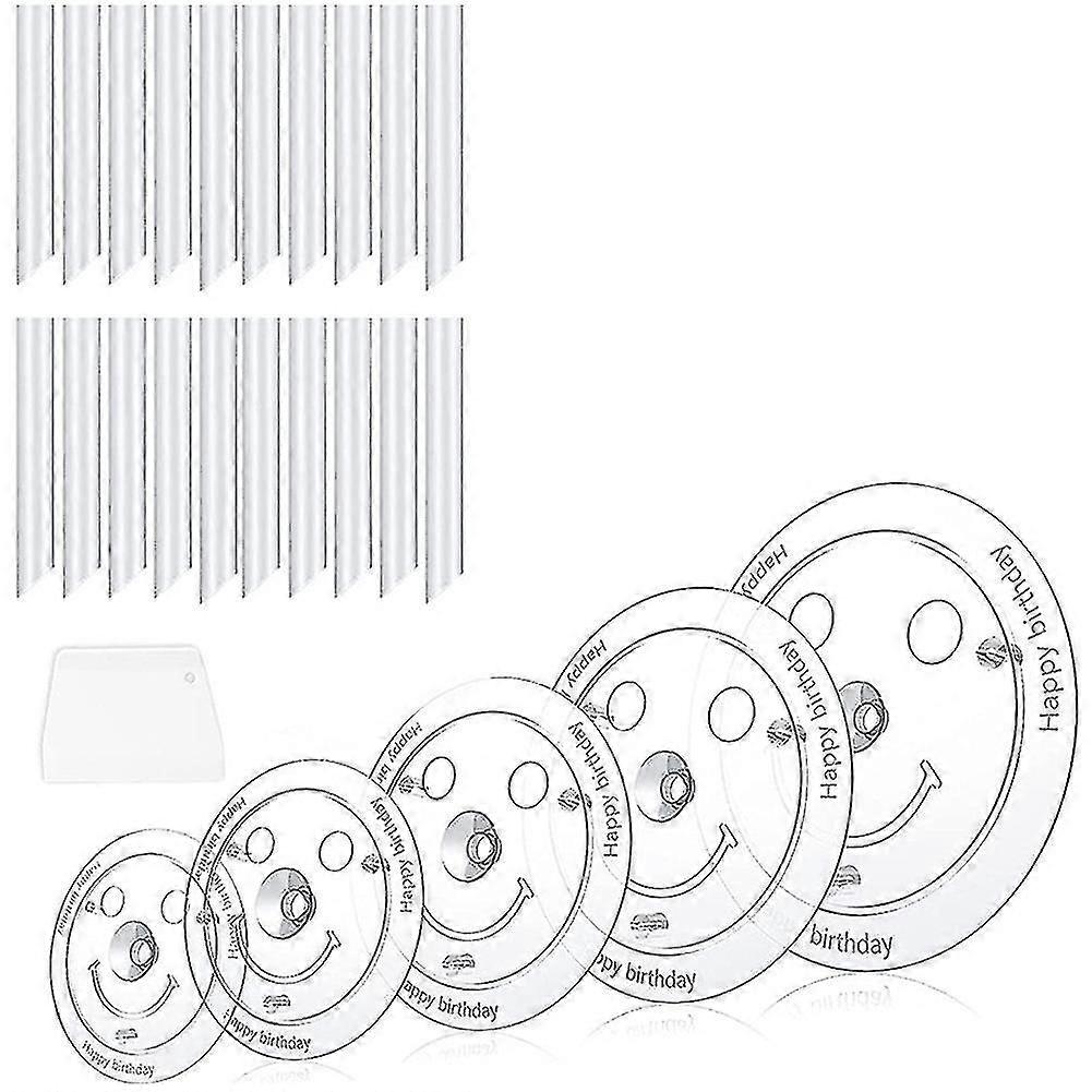 Cake Supports compatible Multi-tier Cakes Cake Stand 5 Levels (9/12/16/20/26cm)) With 20 Plastic Dowel Rai (haoyi