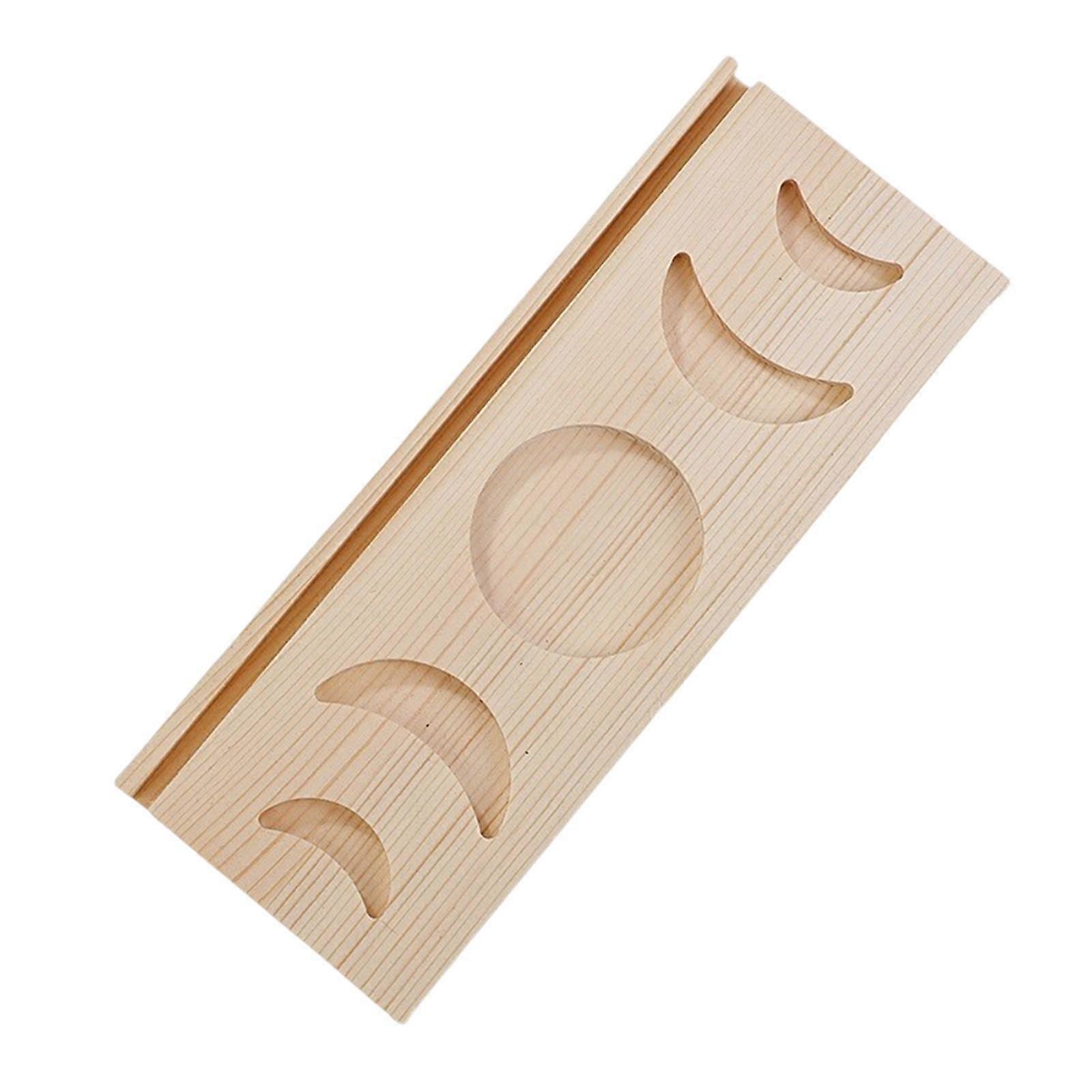 Card Display Holder Crystal Storage Holder Portable Wood Multipurpose Moon Phase