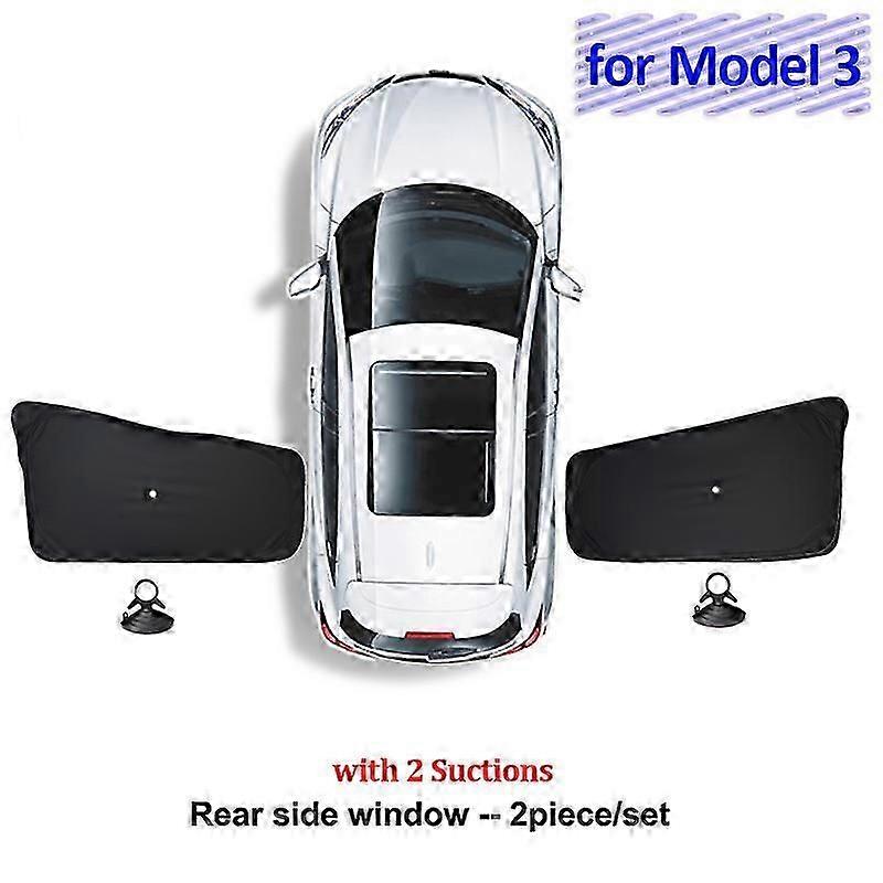 Parasole per auto per Tesla Model 3 Y X S 2017-2023 Copertura parasole personalizzata per finestrino laterale anteriore con accessori per parabrezza posteriore di aspirazione