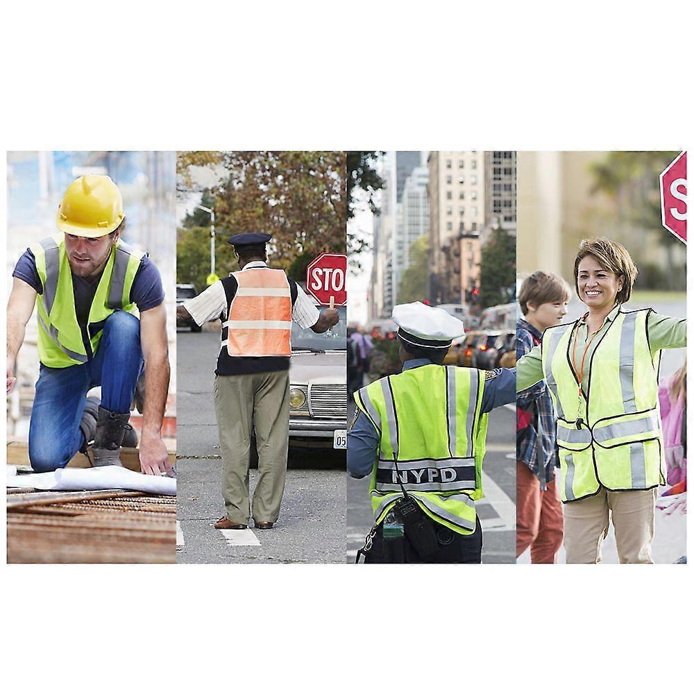 High Visibility Reflective Safety Vest Reflective Vest Multi Pockets Workwear Security Working Clothes Day Night Motorcycle Cycle Warning Safety Waist
