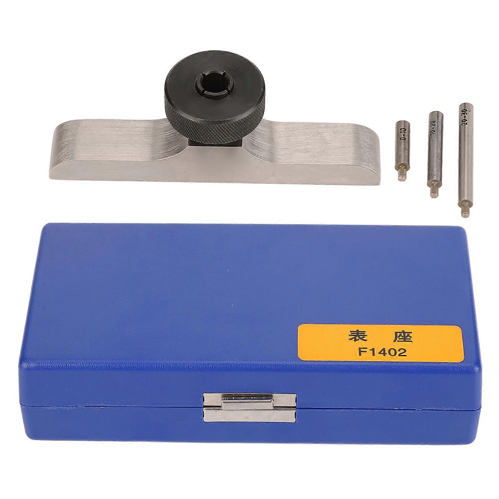 Depth Dial Indicator Base Hardened Stainless Steel Depth Micrometer Stand with 3 Pcs Extension Rods