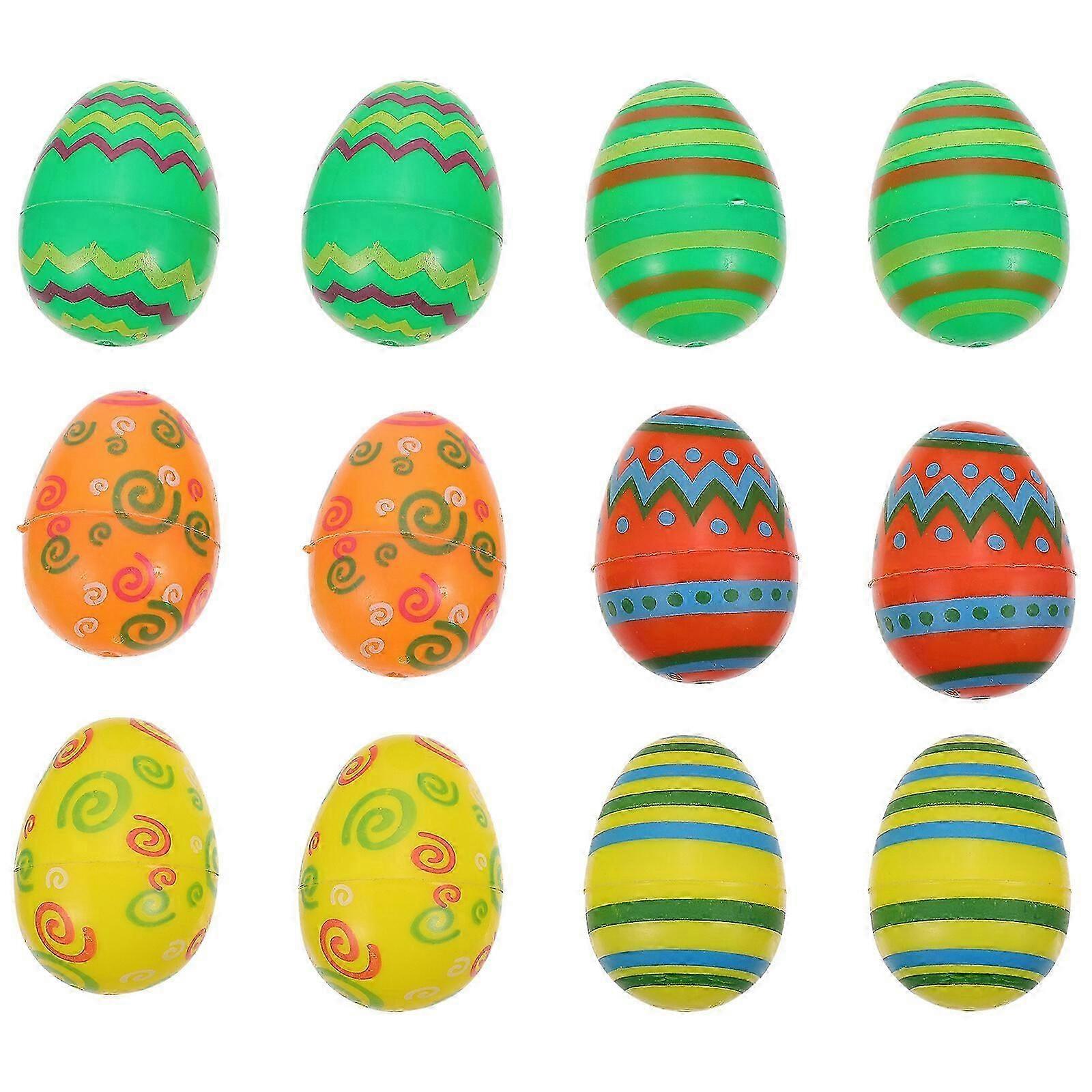 12pcs Empty Easter Eggshells Easter Eggs Toy Playthings Adorable Easter Eggs
