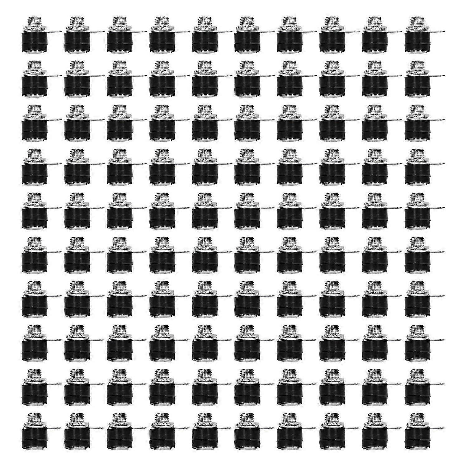 100Pcs 4mm Bananenstecker Buchse Binding Post Kreuz Stecker Steckdose Binding Post TerminalsBlack