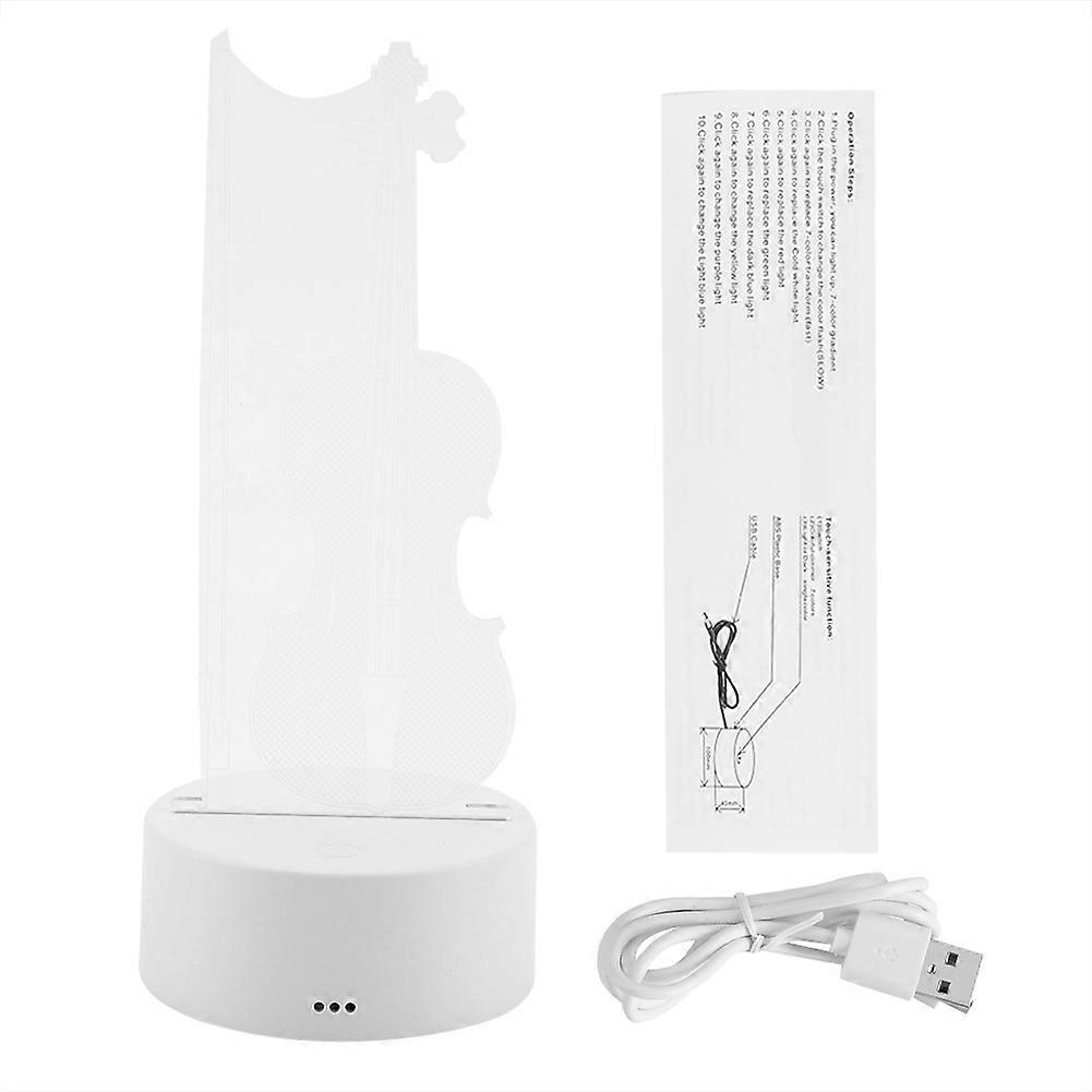 Night Light with ABS Base Holder, Touch Switch, Violoncello Shape, Decorative LED Lamp for Home and Office