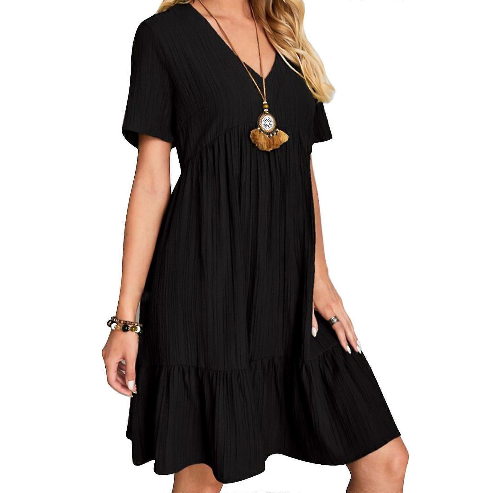 "Női rövid ujjú A-vonalú ruha női túlméretezett napi ruha"