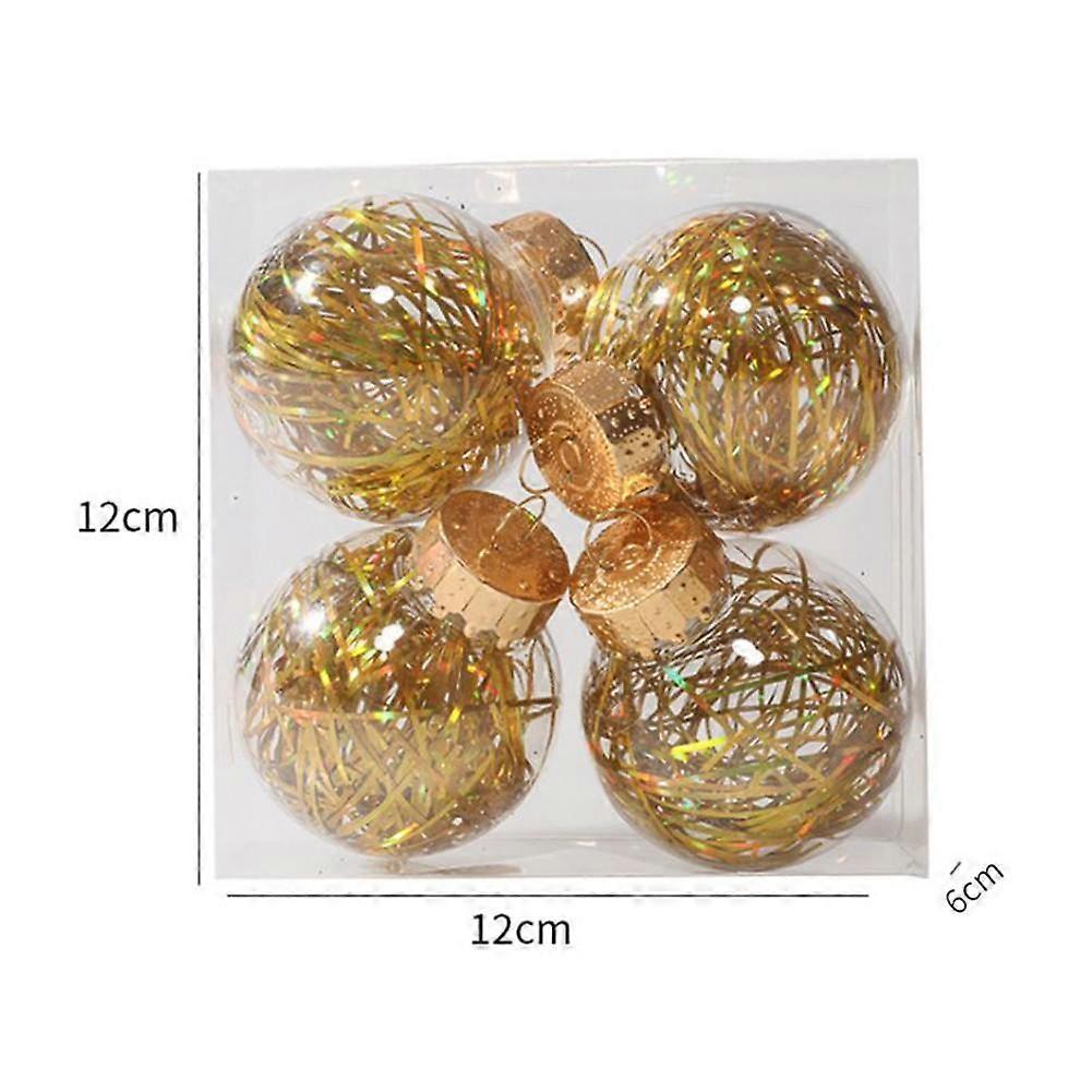 Festive Set of 4 Christmas Ball Tree Decorations for Parties and Weddings